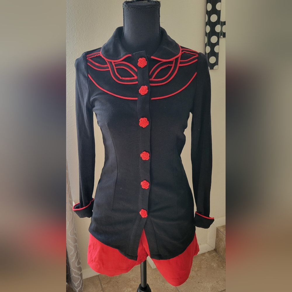 VOODOO VIXEN ELSIE LONG SLEEVE TATTOO BLOUSE SHIRT